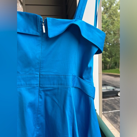 Karl Lagerfeld Blue and Gold A-Line Mini Dress - Picture 11 of 17